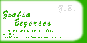 zsofia bezerics business card